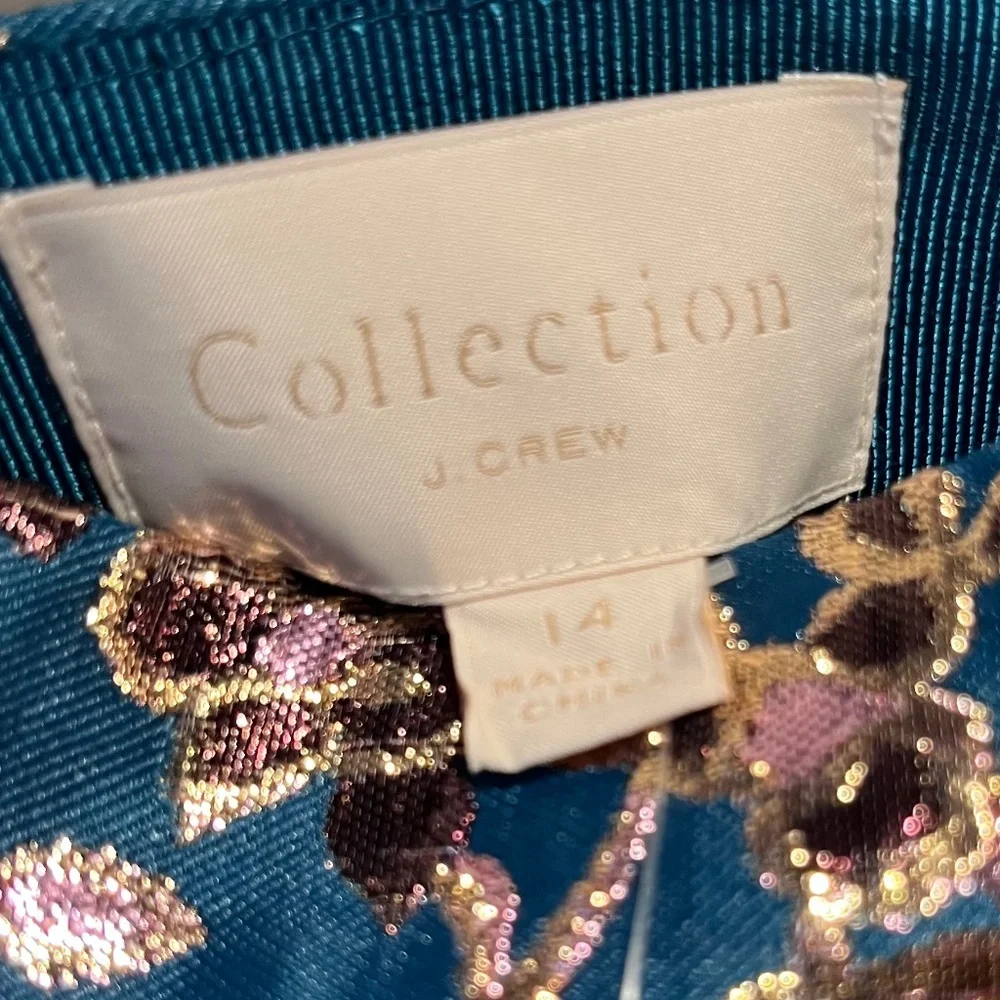 J. Crew Cherry Blossom Metallic Jacquard Two-Piece Skirt Set - Size 14